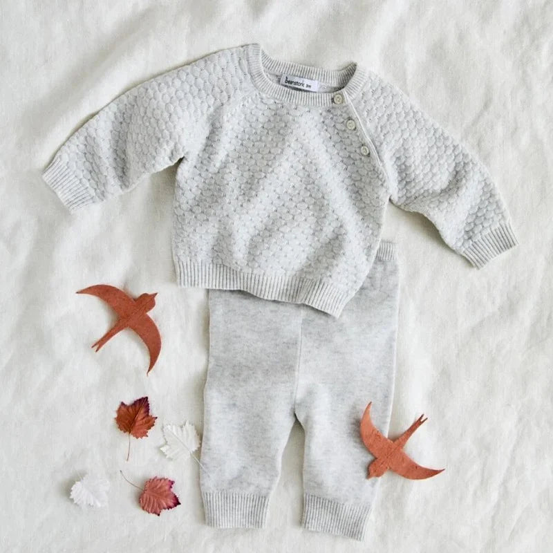 Beanstork Textured 2 Piece Set - Grey Marle