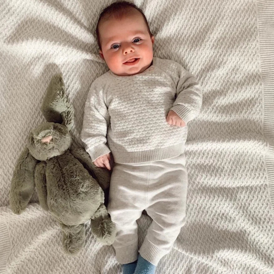 Beanstork Textured 2 Piece Set - Grey Marle