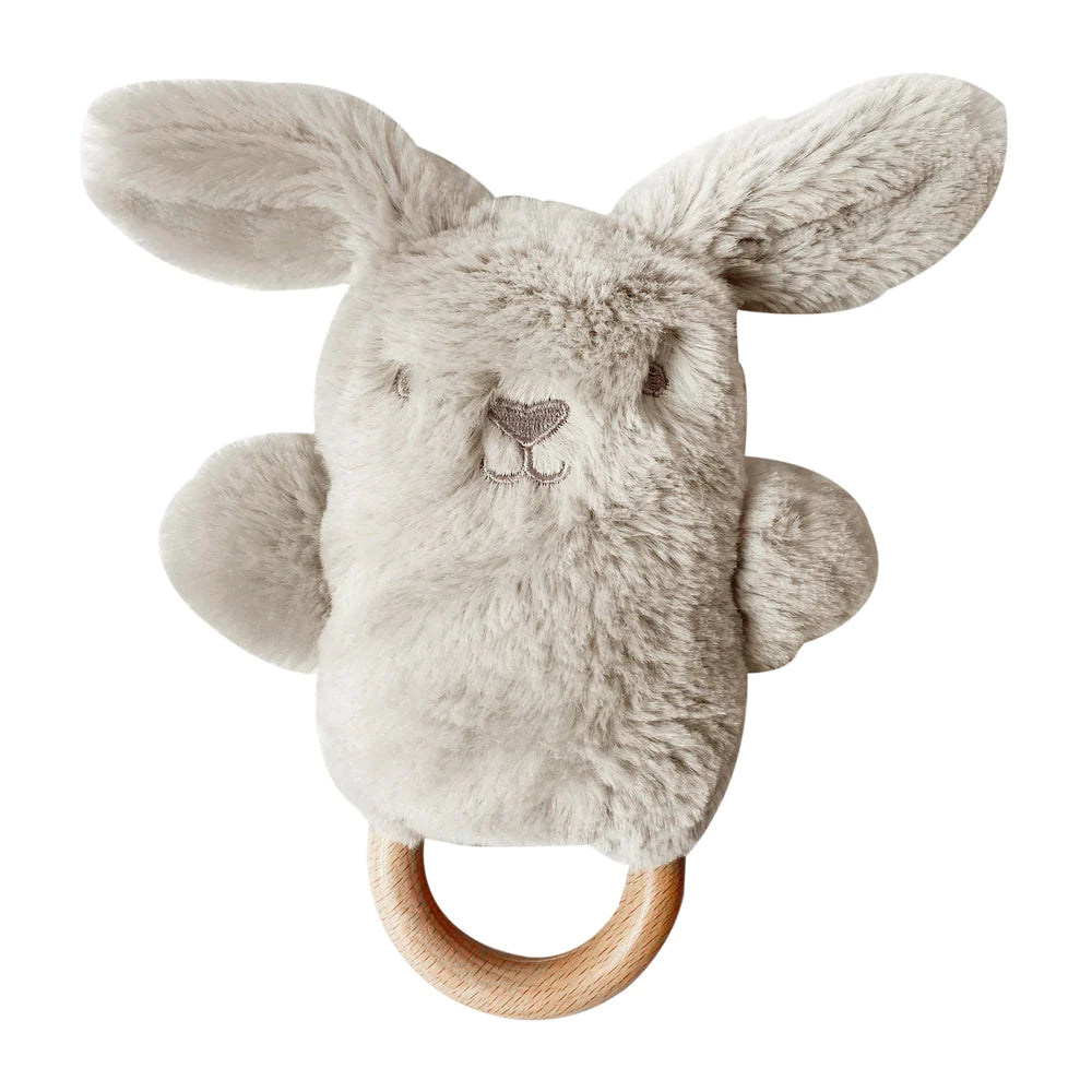 O.B Designs Ziggy Bunny Soft Toy Rattle - Oatmeal