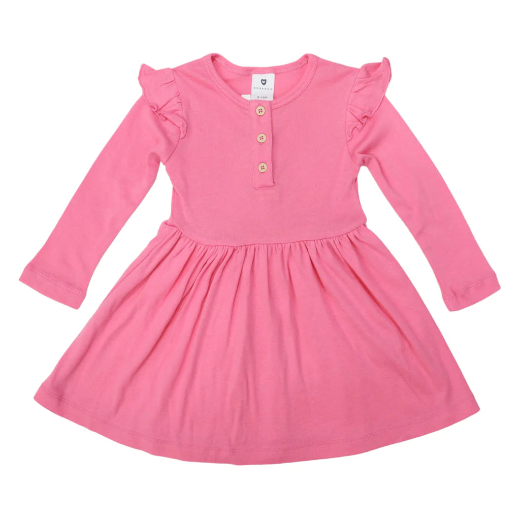 Korango Modal Frill Dress - Hot Pink