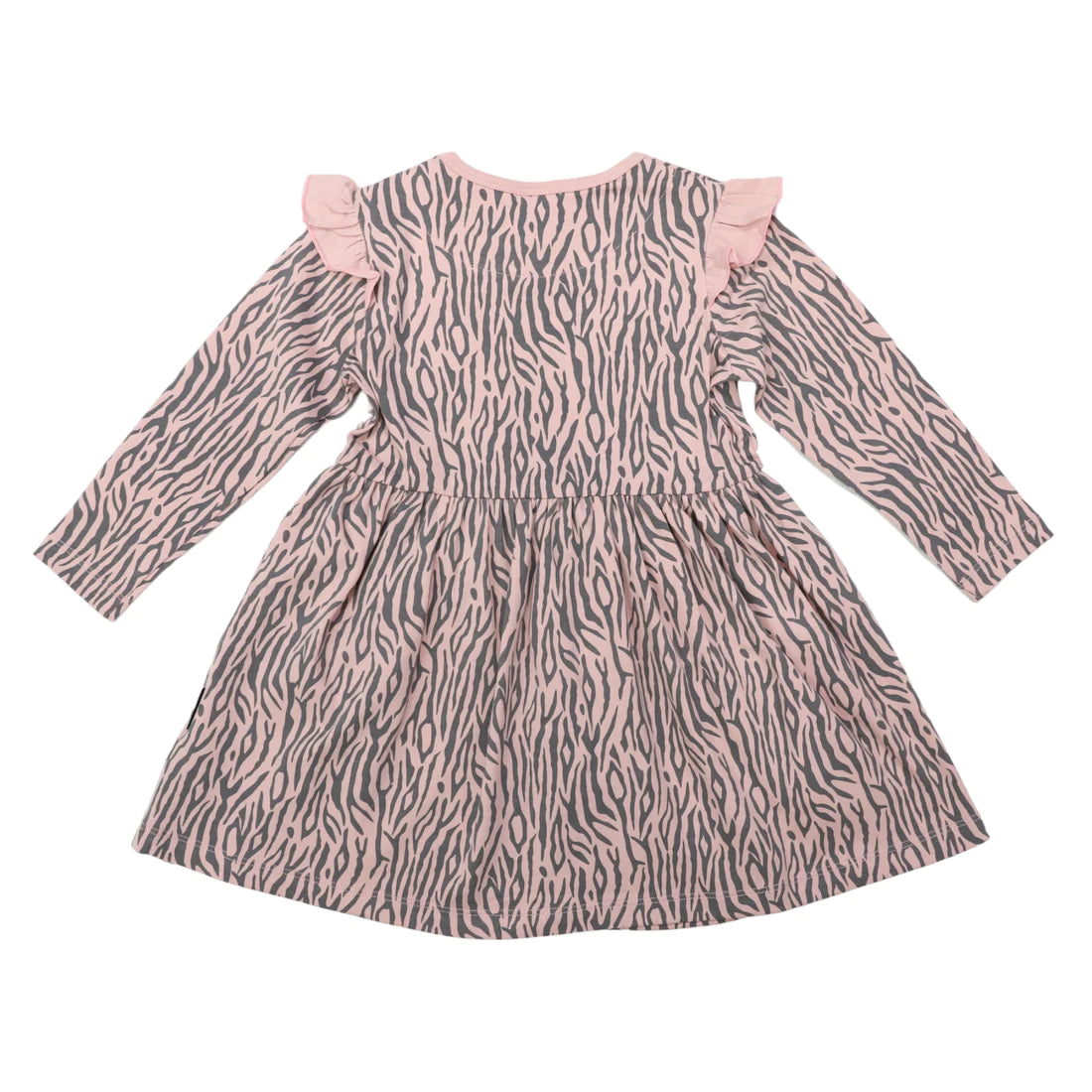 Korango Tiger Stripe Frill Dress - Dusty Pink