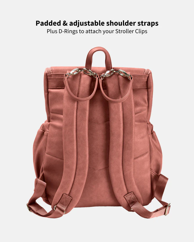 OiOi Faux Leather Backpack - Dusty Rose