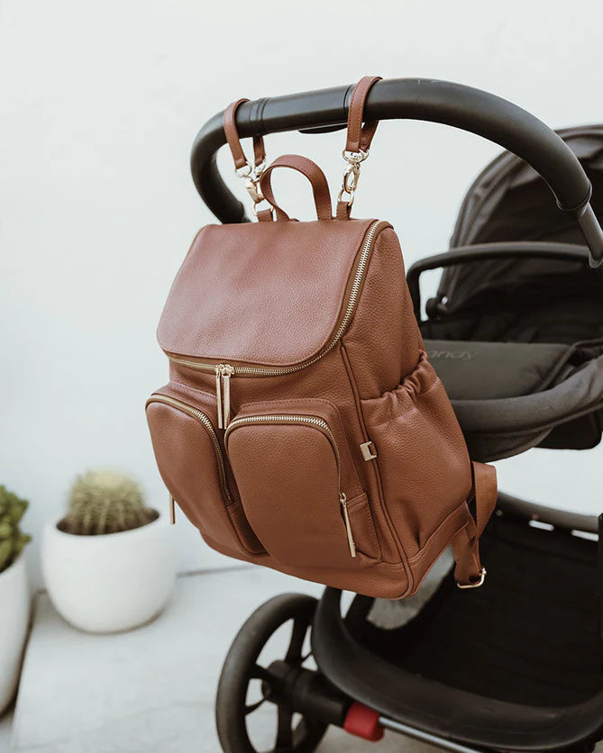 Terracotta Leather/Gold Backpack - OiOi