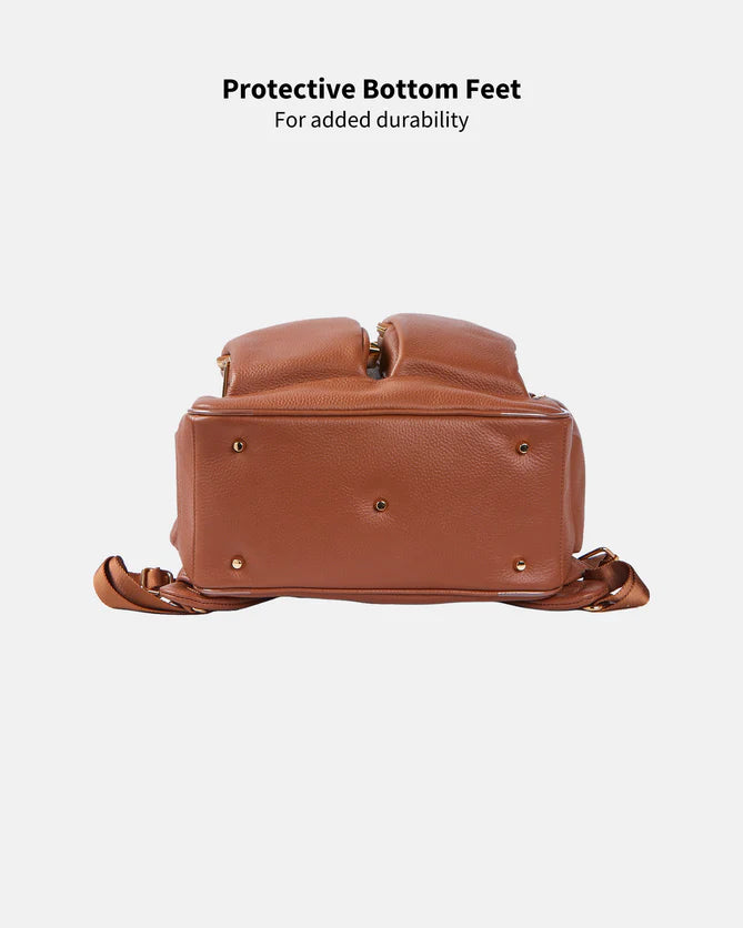 Terracotta Leather/Gold Backpack - OiOi
