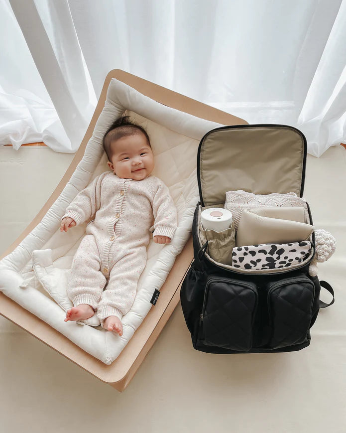 OiOi Black Quilt Backpack