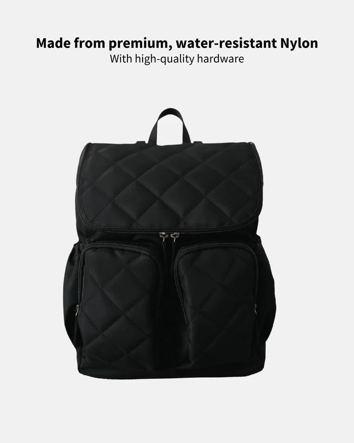 OiOi Black Quilt Backpack