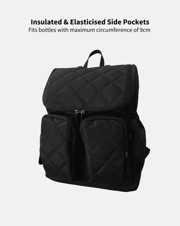 OiOi Black Quilt Backpack