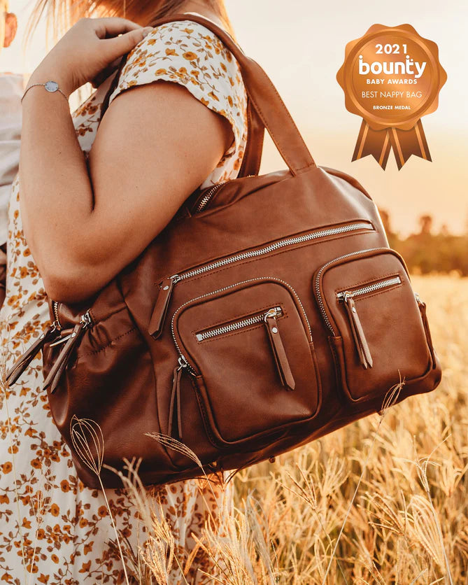 Tan Faux Leather Carry All