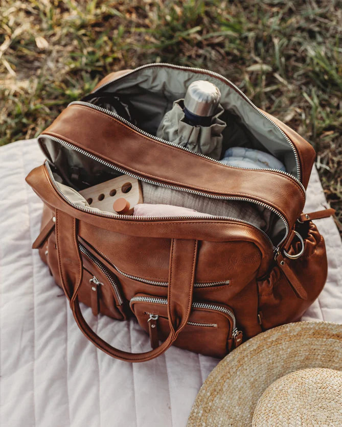 Tan Faux Leather Carry All