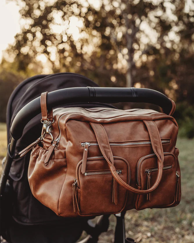 Tan Faux Leather Carry All