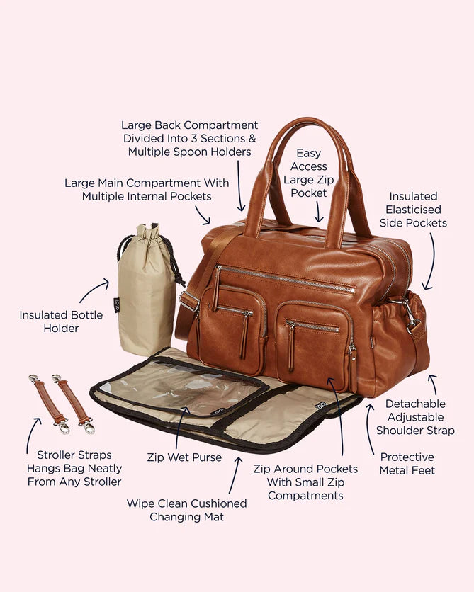 Tan Faux Leather Carry All