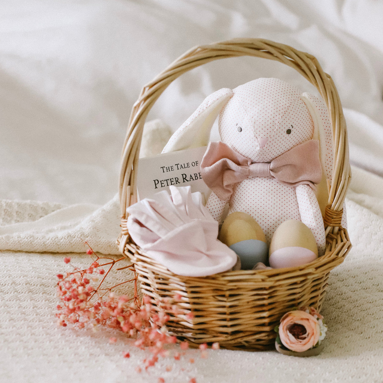Alimrose Roberta Floppy Bunny - Spot Pink & Bowtie
