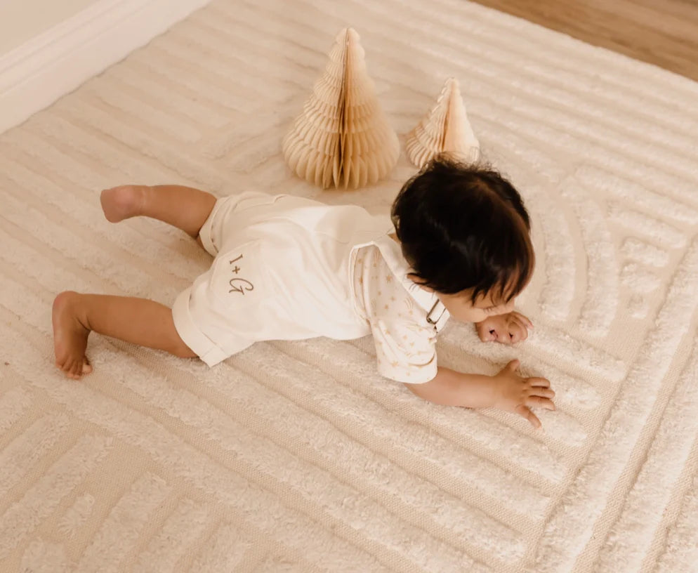 India & Grace Organic Denim Overalls- Ivory