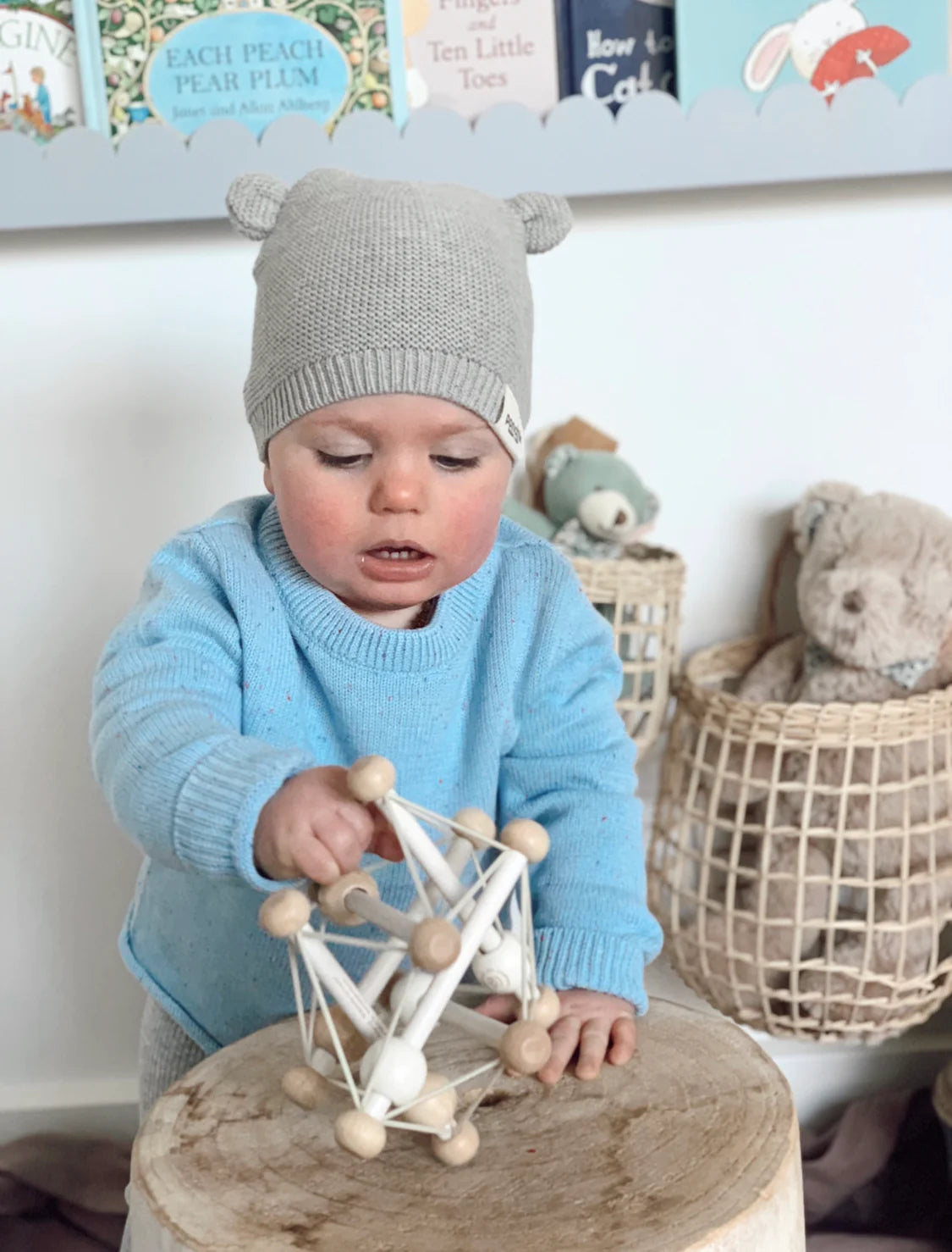 Ponchik Bear Beanie - Koala Speckle Knit