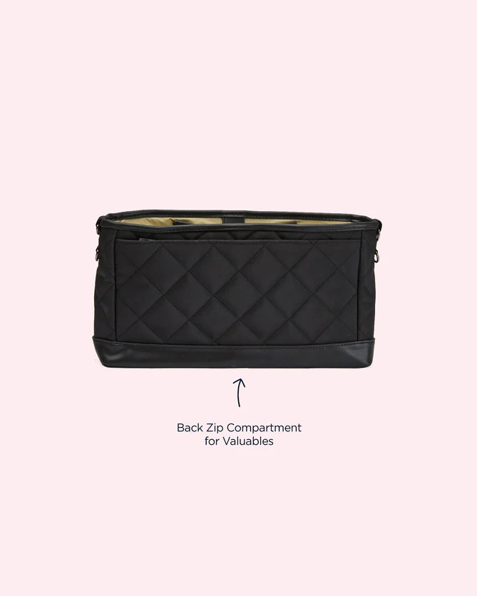 OiOi Black Quilt Stroller Organiser