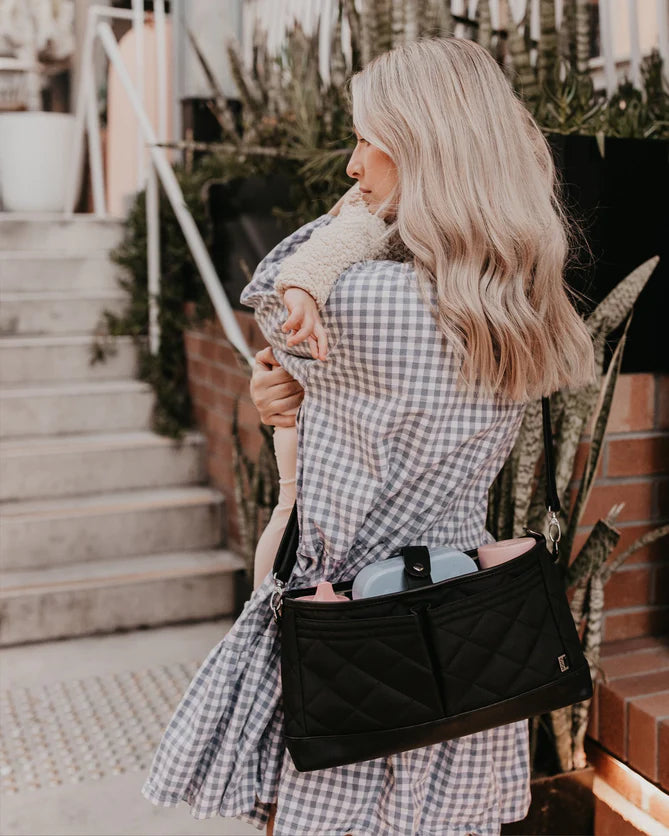 OiOi Black Quilt Stroller Organiser